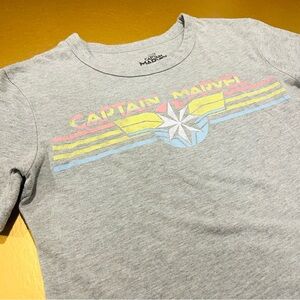 Grey Captain Marvel Marvel Comics x Hot Topic Crop T-Shirt XS